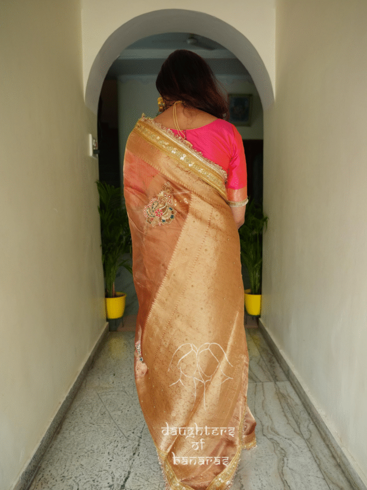 Handwork Pure Tissue Silk Saree with Kairi Motifs - Image 2