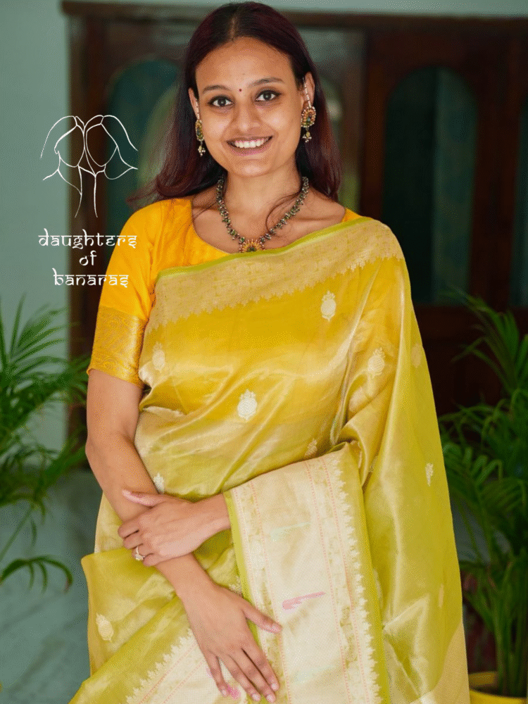 Pure Katan Tissue Kadhuva Saree with Meenakari