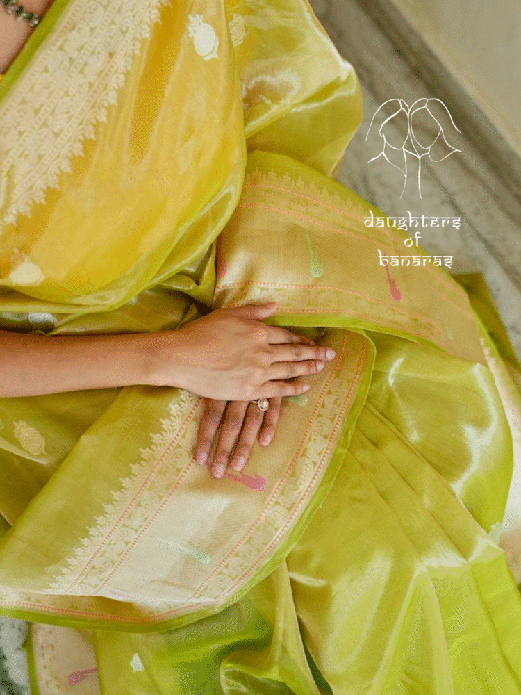 Pure Katan Tissue Kadhuva Saree with Meenakari - Image 2