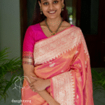 Pure Katan Tissue Kadhuva Rabbit Saree - Peach, Orange