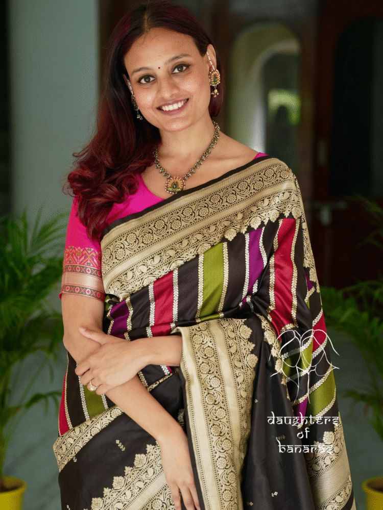 Pure Katan Silk Kadhuva Half-Half Saree