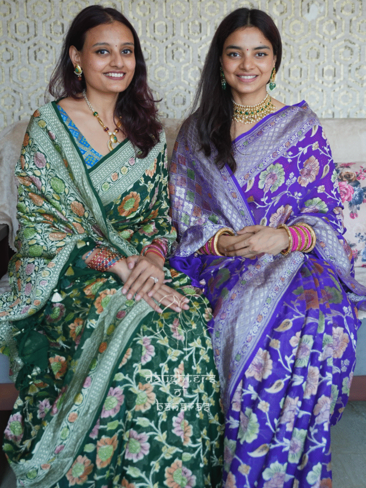 Pure Khaddi Georgette Water Zari Handbrush Dye Saree